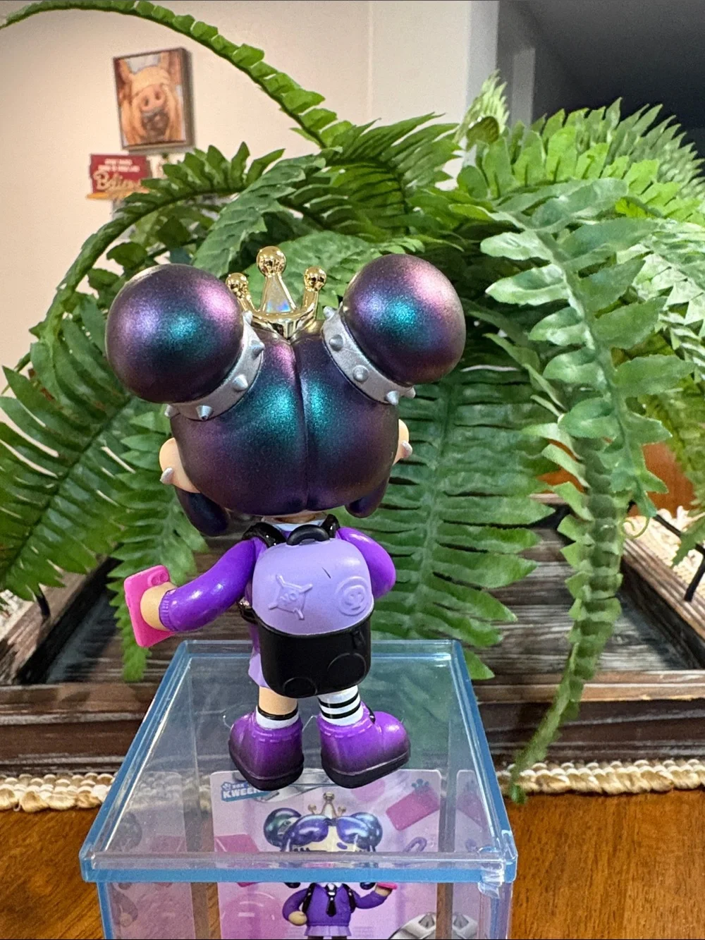 Iridescent Purple Bubblegum Princess Vinyl Figure with Pink Bubble
